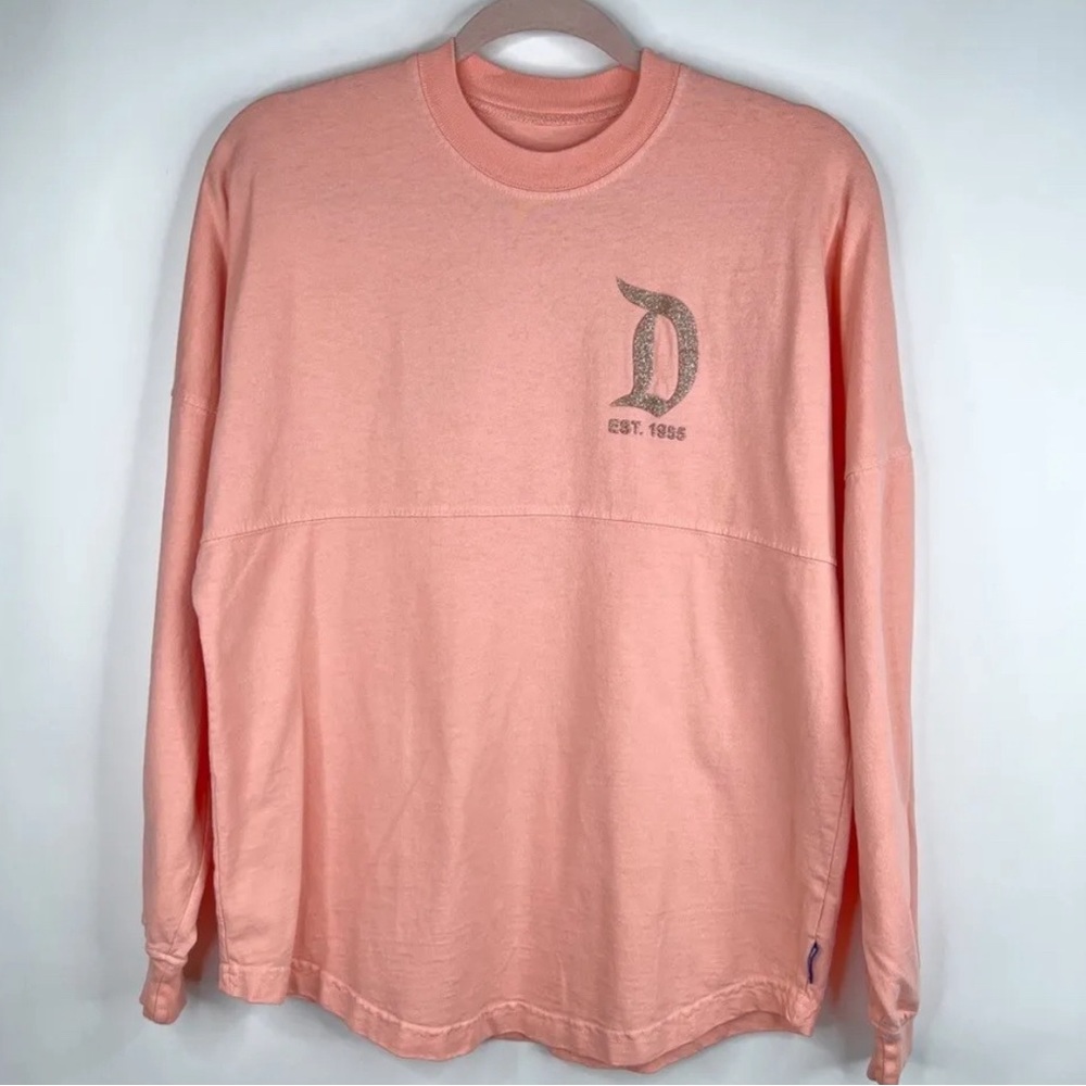 Disney Spirit Jersey T Shirt Long Sleeve Orange Pink Bright Disneyland
